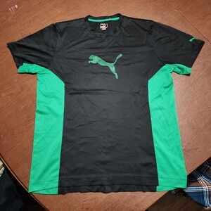 Puma Men's Tee in Black and Green